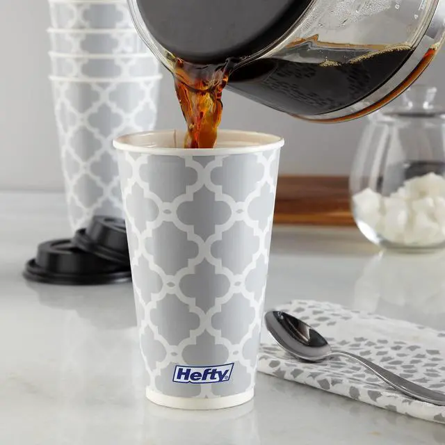 Alt view image 5 of 7 - Disposable Hot Cups with Lids, Insulated Paper Coffee Cups for Tea, Cocoa and Hot Beverages, Leak Resistant Single Use Drink Cups, 16 Ounce, 20 Count