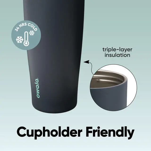 Alt view image 4 of 6 - FreeSip Tumbler Insulated Stainless Steel Water Bottle with Built-in Straw and Side Handle, For Travel, Work, School, and Sports, 40oz, BPA Free, Leak Proof, Foggy Tide