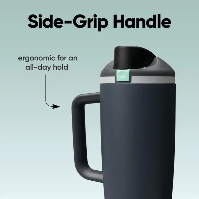 Alt view image 5 of 6 - FreeSip Tumbler Insulated Stainless Steel Water Bottle with Built-in Straw and Side Handle, For Travel, Work, School, and Sports, 40oz, BPA Free, Leak Proof, Foggy Tide