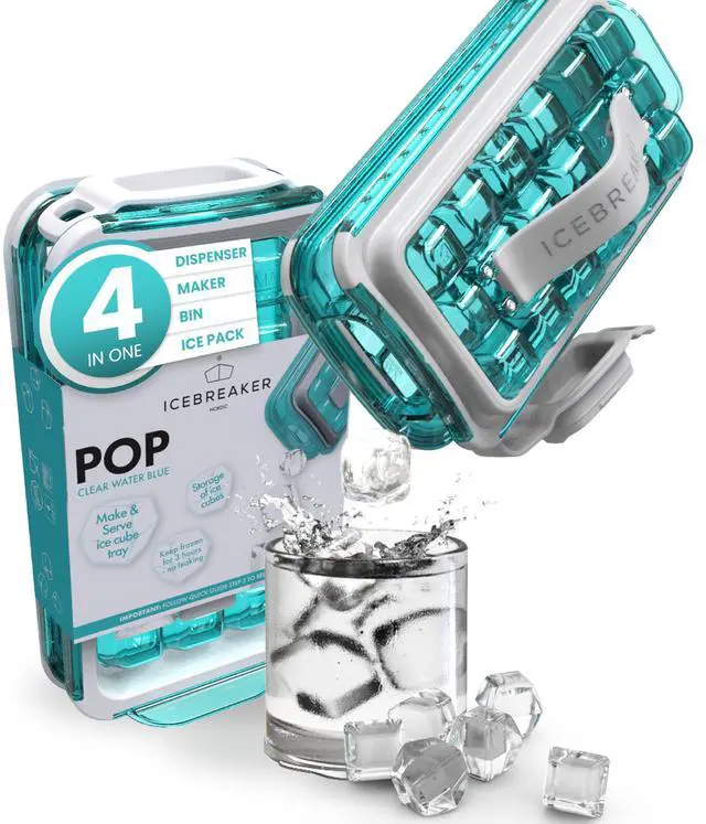 Main image of POP 2.0 2024: Make And Serve Ice Without Ever Touching The Ice | The Sanitary Silicone Ice Cube Tray for Freezer | Patented Ice Trays for Freezer | This Ice Cube Maker Makes 18 Cubes