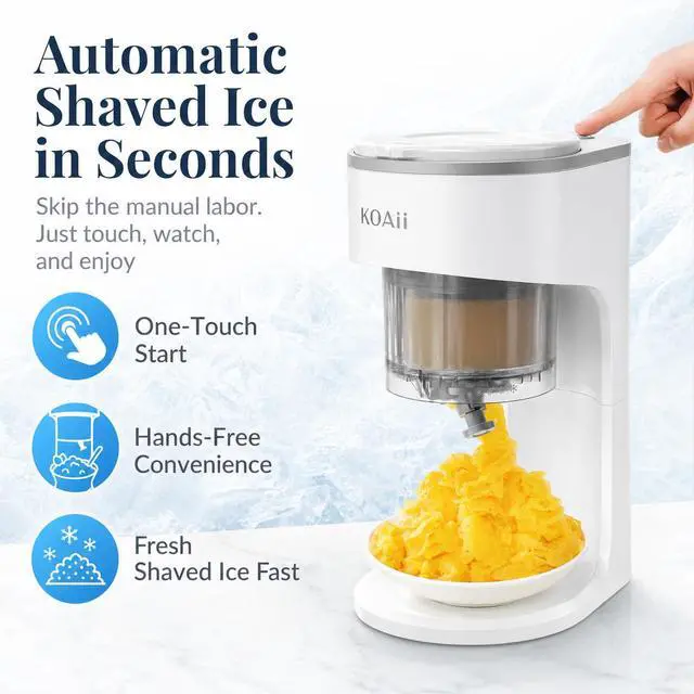 Alt view image 2 of 7 - Snow Cone Machine, Electric Shaved Ice Maker with 5 Reusable Ice Mold Cups, Countertop Ice Shaver Machine for Kids & Family, Adjustable Texture for Slushies, Frozen Drinks & Parties