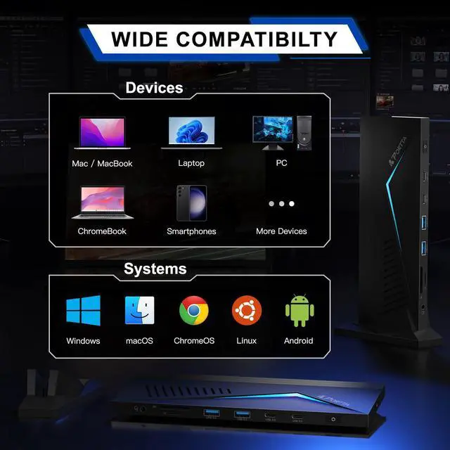 Alt view image 6 of 7 - 14 in 1 Docking Station Triple Display, HDMI x3, USB x6, RJ45, SD/TF, 100W PD, Audio/Mic, Support Single/Dual 4K@60Hz, Triple 4K@30Hz, Compatible with Windows SST/MST, Plug & Play