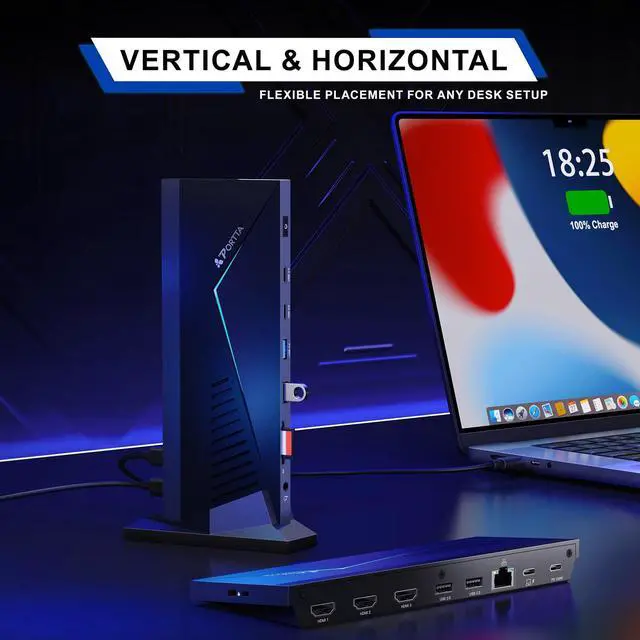 Alt view image 5 of 7 - 14 in 1 Docking Station Triple Display, HDMI x3, USB x6, RJ45, SD/TF, 100W PD, Audio/Mic, Support Single/Dual 4K@60Hz, Triple 4K@30Hz, Compatible with Windows SST/MST, Plug & Play