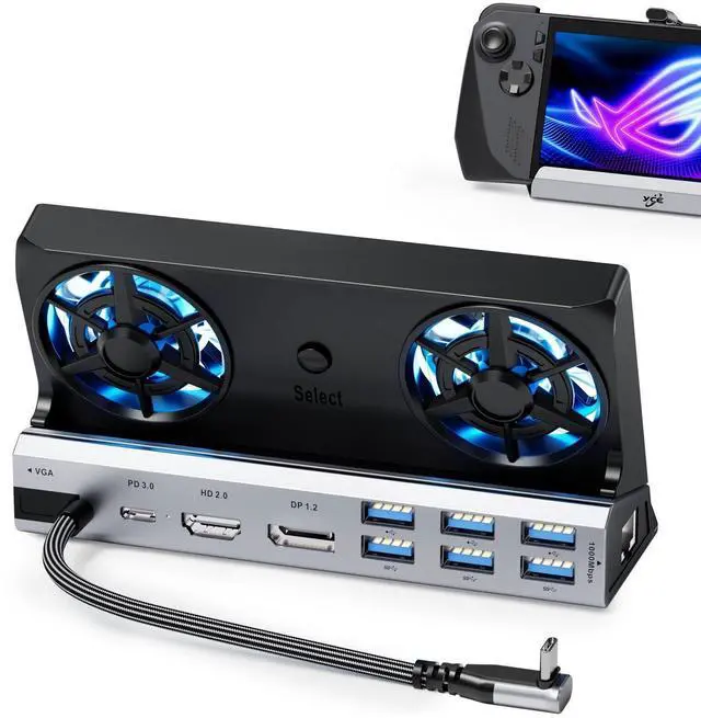 Main image of 14-in-1 Dual Fan Steam Deck Dock Suitable Valve Steam Deck & OLED/Asus ROG Ally & X/Switch & 2 / Lenovo Legion Go & S & 2 / MSI Claw, Nintendo Switch 2 Dock, Docking Station, Accessories