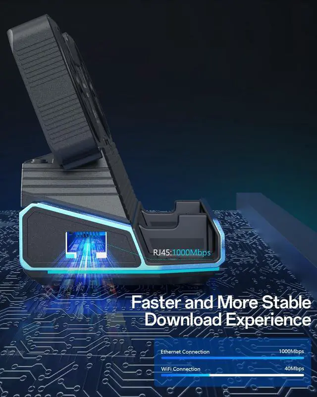 Alt view image 4 of 7 - Detachable Dual Cooling Fans 15 in 1 Steam Deck Docking Station with 4K@60Hz 4 USB Ports,1000Mbps,SD/TF Slot,USB-C 100W PD,HD2.0 40Gbps Adapter for Steam Deck/Rog Ally/Switch/Legion Go