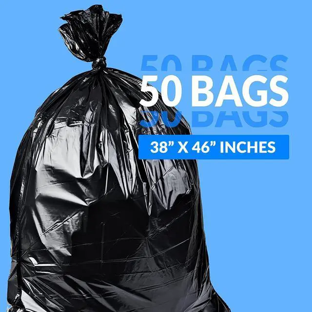 Alt view image 2 of 7 - 40 to 45 Trash Bags Heavy Duty | 50 Trash Bags | Super Sizeable for Serious Garbage Cleanup (Black)