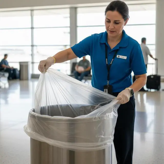 Alt view image 5 of 7 - 40-45 Gallon Clear Trash Can Liners - 40" x 48" High Density Garbage Bags - Case of 250 Multipurpose for Office, Outdoor, Recycling, Industrial and Commercial