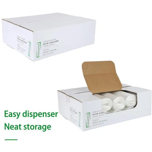 Alt view image 7 of 7 - 40-45 Gallon Clear Trash Can Liners - 40" x 48" High Density Garbage Bags - Case of 250 Multipurpose for Office, Outdoor, Recycling, Industrial and Commercial