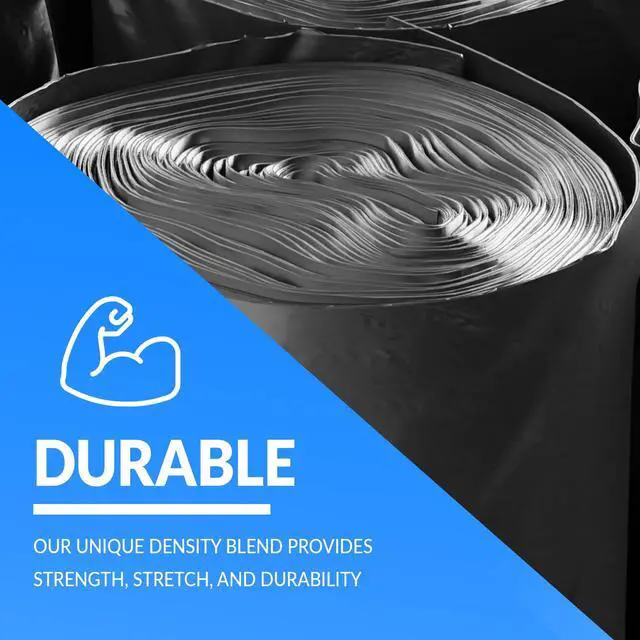 Alt view image 3 of 7 - 55-60 Gallon Trash Bags Heavy Duty | 50 Bags | 50-60 Gallon | Large Black Garbage | Made in USA