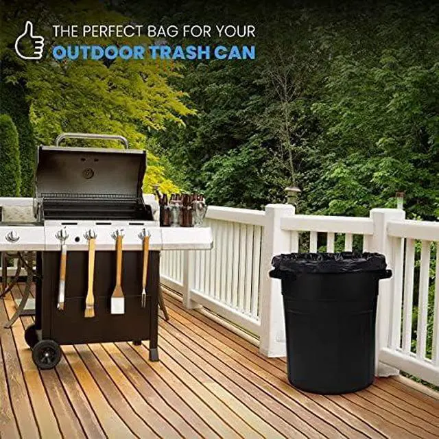 Alt view image 6 of 7 - 55 Gallon Trash Bags, 55-60 Gallon Trash Bags Heavy Duty (50 COUNT) - Large Black Trash Can Liners, 50-60 Gal for Contractors, Commercial, and Lawn - Made in USA