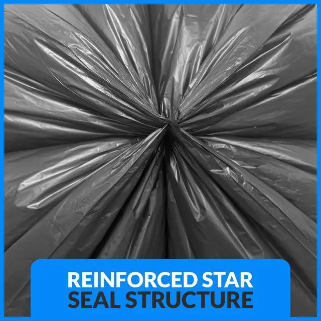 Alt view image 7 of 7 - 45 Gallon Trash Bags Heavy Duty (25 Count) | Black | Twist Ties Included | Extra Tough, Leak-Proof Garbage Bags | Ideal for Large Clean Ups