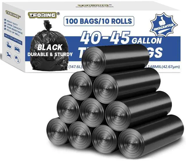 Main image of 40-45 Gallon Trash Bags Heavy Duty,1.6 Mil,39'' x 47'',100 Count