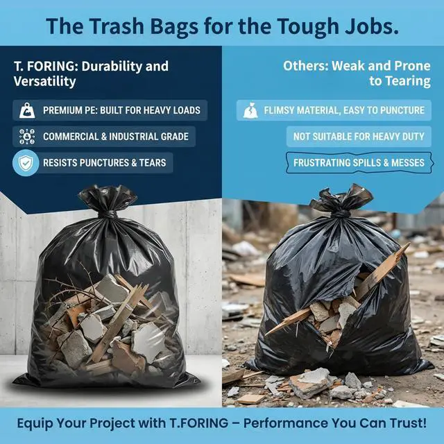 Alt view image 2 of 7 - 40-45 Gallon Trash Bags Heavy Duty,1.6 Mil,39'' x 47'',100 Count