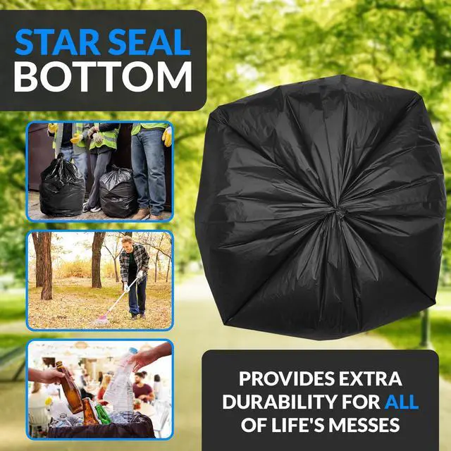 Alt view image 7 of 7 - 55-60 Gallon Trash Bags Heavy Duty | 150 Trash Bags with Ties | Super Sizeable, Black, Serious Garbage Cleanup