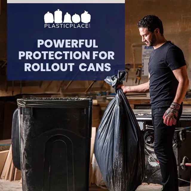 Alt view image 3 of 7 - 64-65 Gallon Black Trash Bags, Heavy Duty Toter Can Liners, Tear & Leak-Proof, Industrial Strength, 25 Count, Large Garbage Bags for Kitchen & Commercial Use 1.2 Mil, 50" x 60"