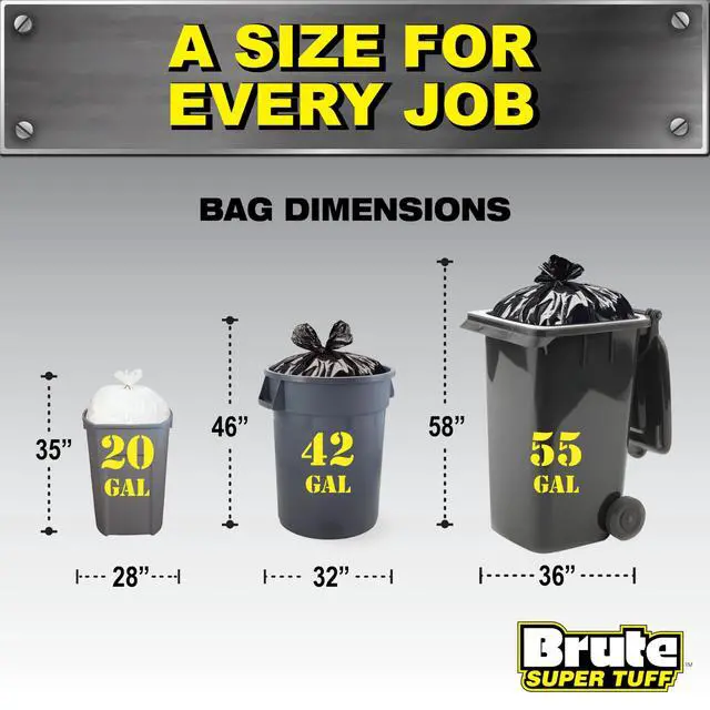 Alt view image 5 of 6 - Heavy Duty 2.2 MIL Contractor Bags, Extra Large Trash Bags, Twist Tie Closure, Black, 55 Gallon, 15 Count