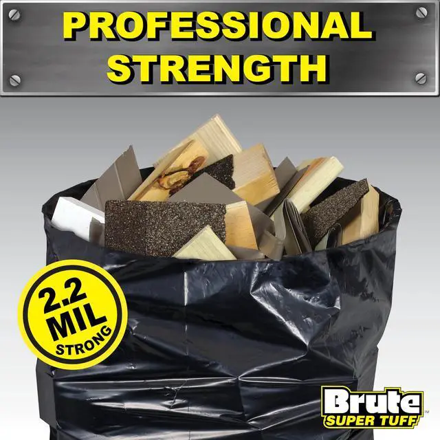 Alt view image 2 of 6 - Heavy Duty 2.2 MIL Contractor Bags, Extra Large Trash Bags, Twist Tie Closure, Black, 55 Gallon, 15 Count