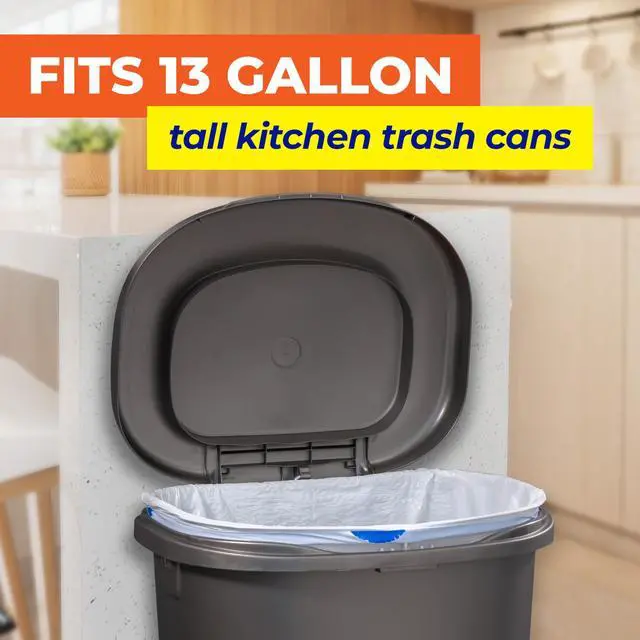 Alt view image 2 of 6 - Essentials Drawstring 13 Gallon Kitchen Trash Bags, 120 Count, Tall Unscented Trash Bags for Kitchens, Home Offices, or Laundry Rooms, Easy to Tie, Lift, and Carry, White