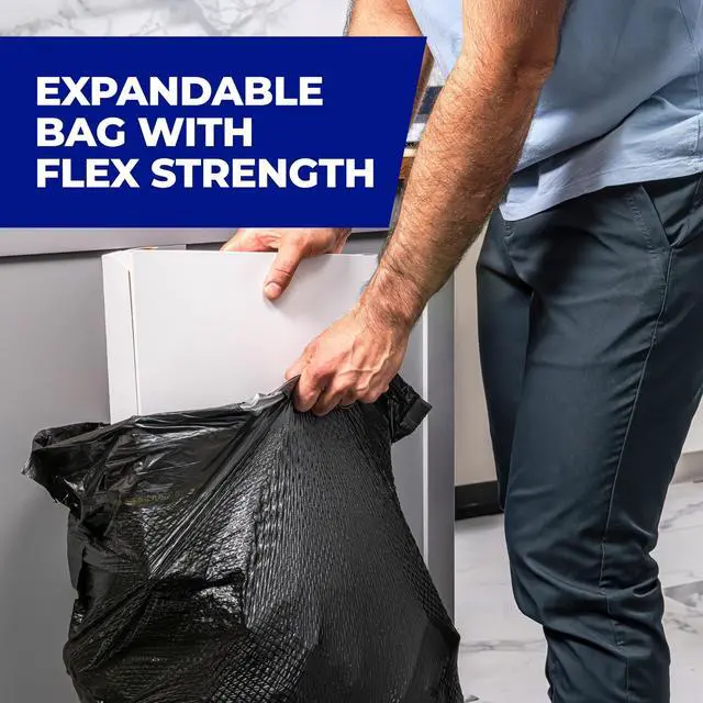 Alt view image 7 of 7 - Ultra Strong Signature Scents 13 Gallon Trash Bags, Fresh Clean Breeze Scent, Tall Kitchen Trash Bags with 25% More Scent Technology, Blackout, 80 Count