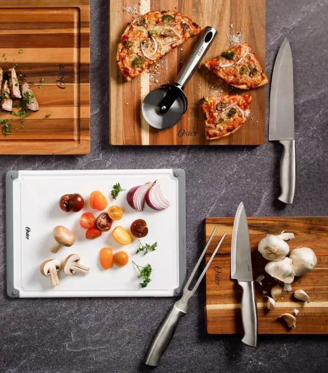 Alt view image 2 of 7 - Baldwyn 14 Piece Stainless Steel Cutting Kitchen Knife Cutlery Set with Swivel Block Holder and Knife Sharpener, Brushed Satin