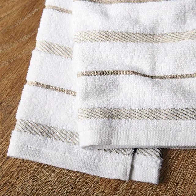 Alt view image 3 of 4 - Albany Kitchen Towel 4-Pack Set, Milkshake Tan/White, 16"x26"