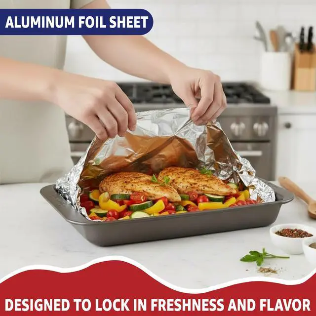 Alt view image 3 of 7 - 18" x 500' Heavy Duty Commercial Grade Food Safe Aluminum Foil Roll - Durable and Tear Resistant for Cooking, Grilling, and Roasting , Catering, and Professional Kitchens