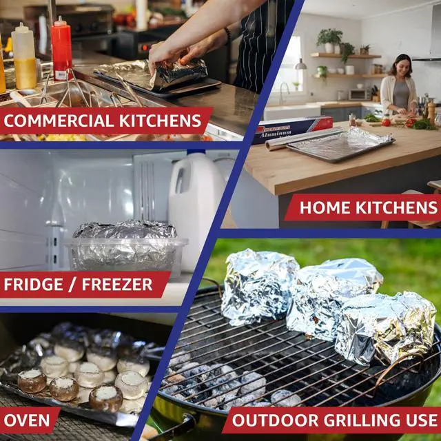 Alt view image 7 of 7 - 18" x 500' Heavy Duty Commercial Grade Food Safe Aluminum Foil Roll - Durable and Tear Resistant for Cooking, Grilling, and Roasting , Catering, and Professional Kitchens