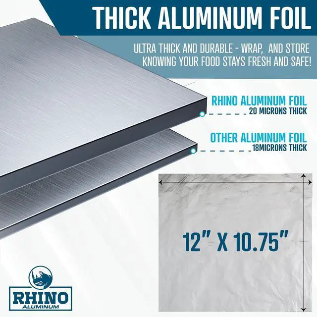 Alt view image 3 of 7 - Precut Pop Up Heavy Duty Foil Sheets - 300 Pcs of Ultra Thick 20 Micron Foil Sheets for Food - (12"x10.75") Premium Cooking Liners for Versatile Use in Cooking & Baking