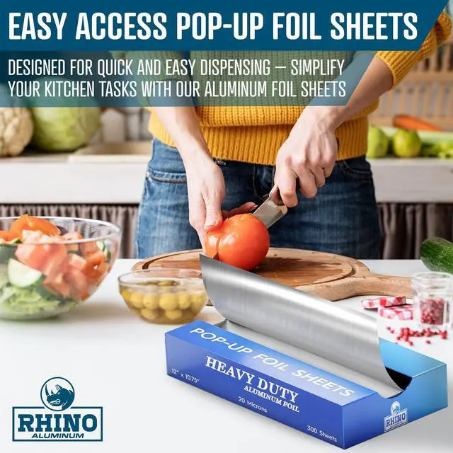 Alt view image 4 of 7 - Precut Pop Up Heavy Duty Foil Sheets - 300 Pcs of Ultra Thick 20 Micron Foil Sheets for Food - (12"x10.75") Premium Cooking Liners for Versatile Use in Cooking & Baking