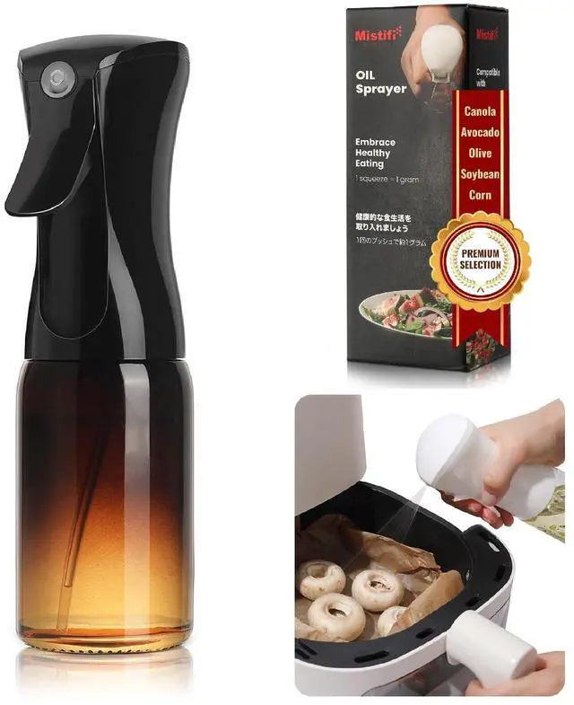 Main image of Dark Glass Oil Sprayer150ml Fine Mist Olive Oil Dispenser for Cooking Air Fryer & BBQ Refillable Dark Glass Bottle for Healthy Cooking & Baking(PS641)