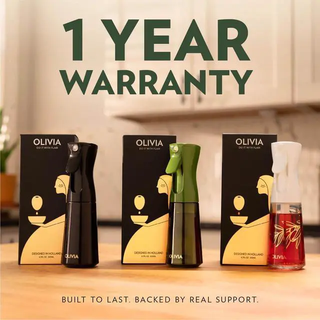 Alt view image 5 of 7 - OLIVIA SIGNATURE Advanced Kitchen Oil Sprayer with Technology, Fine Mist & Portion Control, Refillable Glass Olive Oil Cooking Spray Bottle for Air Fryer, Salad, BBQ, 200ml (Green, Gold)