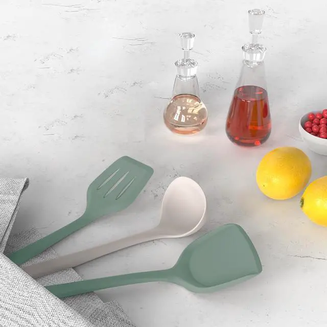 Alt view image 5 of 7 - Silicone Cooking Utensils Set - 446°F Heat Resistant Silicone Kitchen Utensils,Spatula,Spoon, Kitchen Utensil Sets Gadgets Tools Set for Nonstick Cookware,Dishwasher Safe BPA FREE (Multicolor)