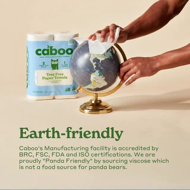 Alt view image 7 of 7 - Tree Free Paper Towels, 8 Rolls, Earth Friendly Sustainable Kitchen Paper Towels with Strong 2 Ply