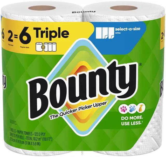 Main image of Select-A-Size Paper Towels, White, 2 Triple Rolls = 6 Regular Rolls