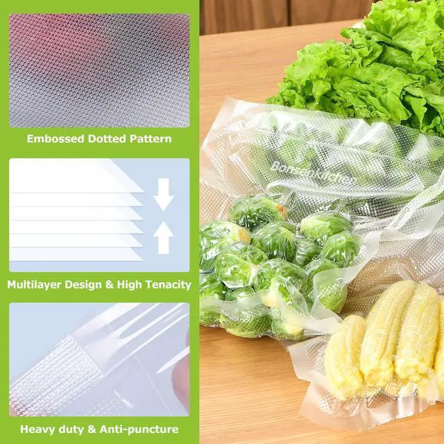Alt view image 5 of 7 - Vacuum Sealer Rolls Bags, 6 Pack 3 Rolls 11" x 20' + 3 Rolls 8" x 20' Commercial Grade BPA Free Bag Rolls, Durable Customized Size Food Vac Bags for Storage and Sous Vide Cooking VB3211