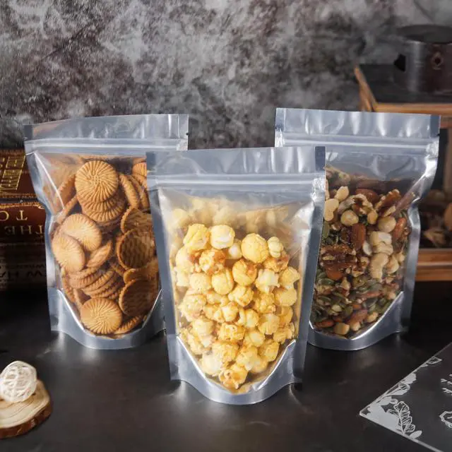 Alt view image 4 of 5 - 100 Pack 5x8 Mylar Bags for Food Storage and Resealable Stand Up for Small Business Packaging Supplies Great for Party Favor Food Storage