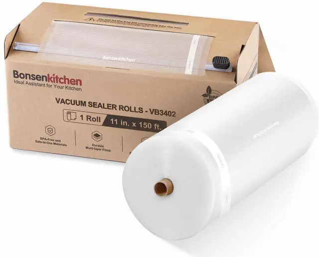Main image of 11 x 150 Vacuum Sealer Bags Rolls with Cutter for Food Storage, Commercial Grade, BPA Free, Great for Meal Prep and Sous Vide Cooking