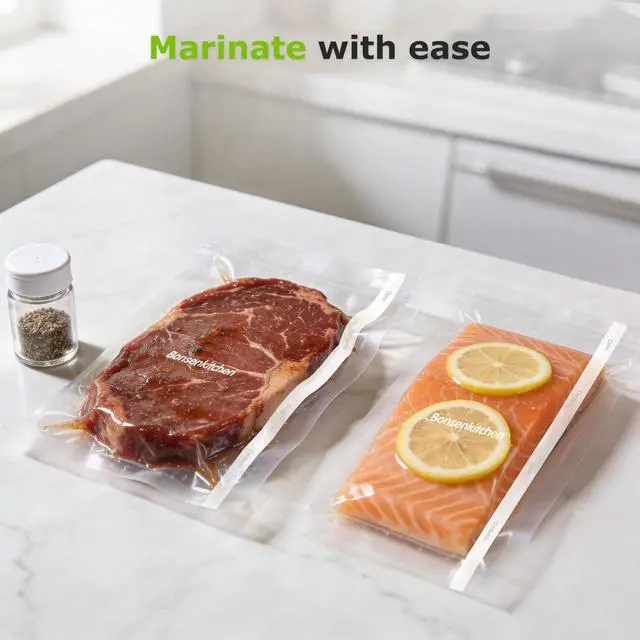 Alt view image 3 of 7 - 11 x 150 Vacuum Sealer Bags Rolls with Cutter for Food Storage, Commercial Grade, BPA Free, Great for Meal Prep and Sous Vide Cooking