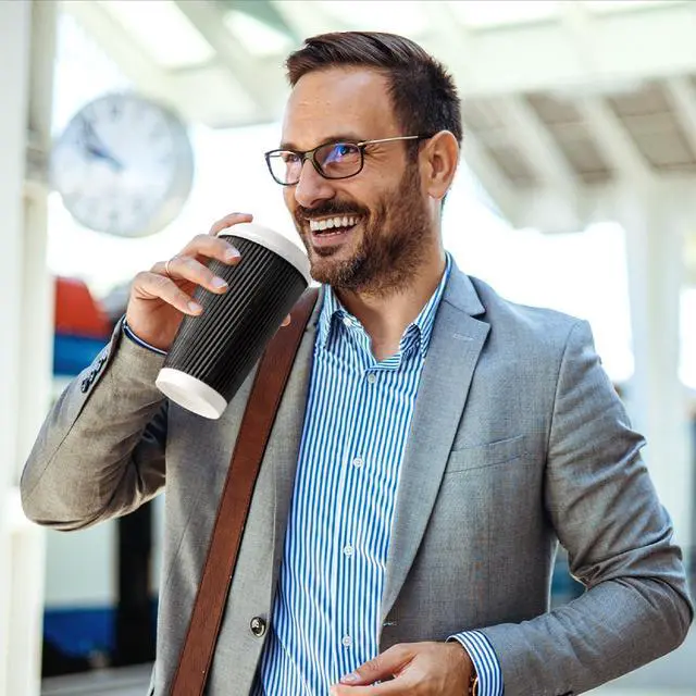 Alt view image 6 of 7 - 50 Pack 16 oz Black Disposable Coffee Cups with Lids, Corrugated Triple Wall To Go Hot Cups, Insulated Paper Coffee Cups for Hot Beverages, Travel, Home, Office (White Lids)