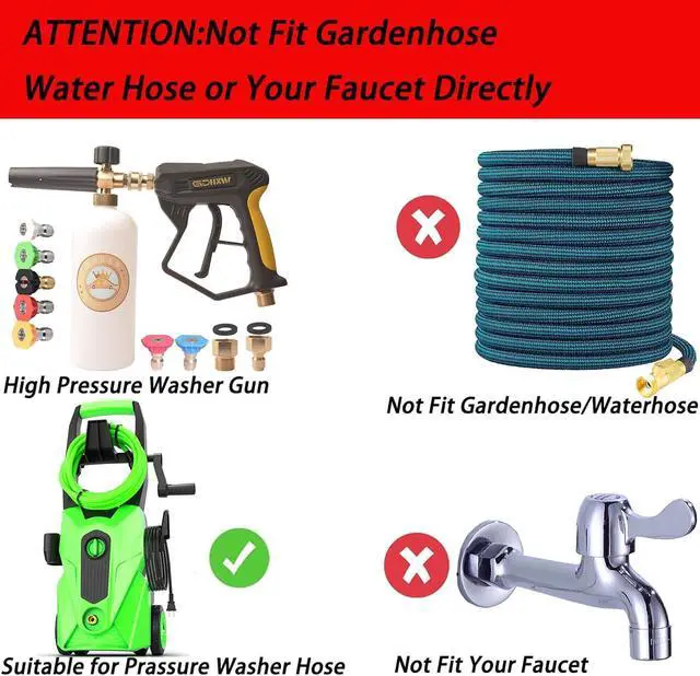 Alt view image 2 of 6 - X-887 High Pressure Washer Gun with Foam Cannon 2 Adapter 7 Pressure Washer Nozzles,for Car Washing