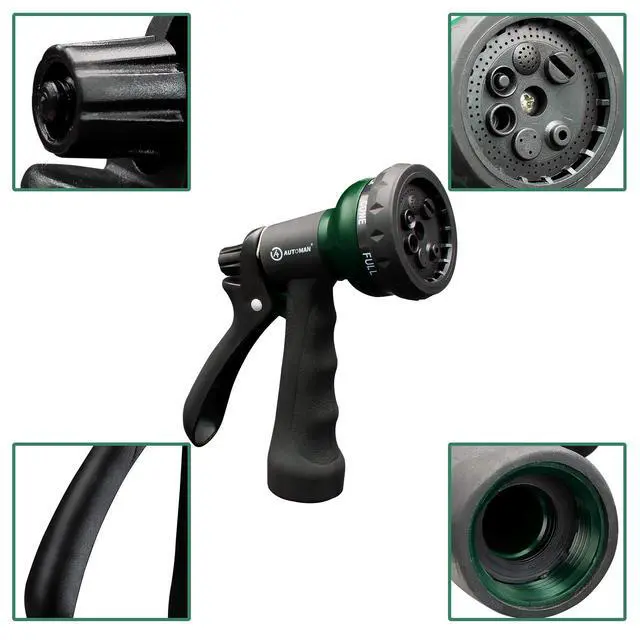 Alt view image 3 of 7 - Garden-Hose-Nozzle, ABS Water Spray Nozzle with 7 Adjustable Watering Patterns, Slip Resistant for Watering Plants, Lawn& Garden, Washing Cars, Cleaning, Showering Pets & Outdoor Fun.