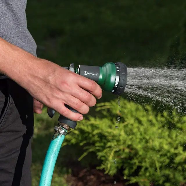 Alt view image 5 of 7 - Garden-Hose-Nozzle, ABS Water Spray Nozzle with 7 Adjustable Watering Patterns, Slip Resistant for Watering Plants, Lawn& Garden, Washing Cars, Cleaning, Showering Pets & Outdoor Fun.