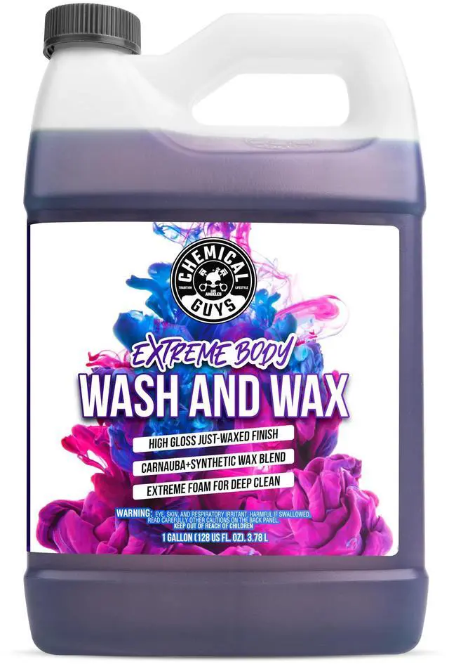 Main image of Extreme Bodywash & Wax Foaming Car Wash Soap - Soap for Foam Cannons, Foam Guns, or Bucket Washes for Cars, Trucks, Motorcycles, RVs, and More, Grape Scent - 128 oz (1 Gallon)