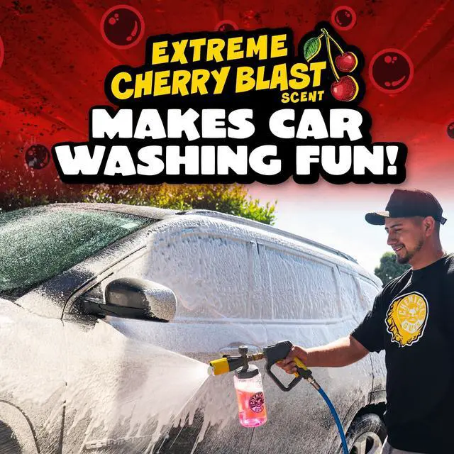 Alt view image 6 of 7 - Maxi Suds II Cherry Scent Car Wash Soap and Chenille Microfiber Wash Mitt Bundle, High Foam Shampoo for Foam Cannons, Guns, and Buckets, Safe for All Paint - 64 Fl Oz
