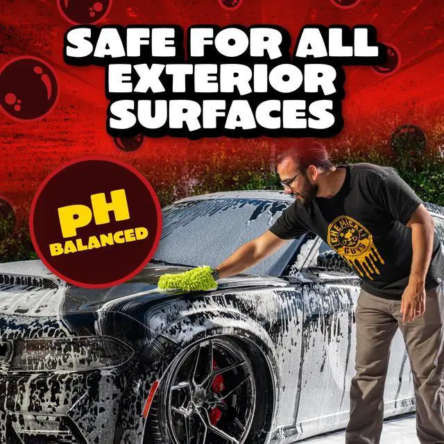 Alt view image 5 of 7 - Maxi Suds II Cherry Scent Car Wash Soap and Chenille Microfiber Wash Mitt Bundle, High Foam Shampoo for Foam Cannons, Guns, and Buckets, Safe for All Paint - 64 Fl Oz