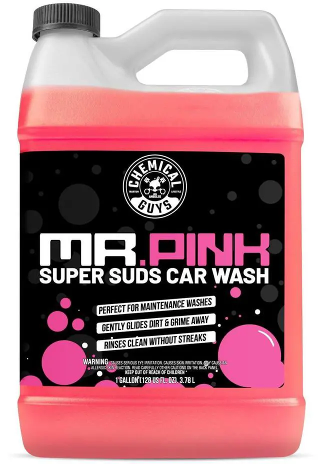 Main image of Mr. Pink Car Wash Soap - 128 oz Super Suds Foaming Car Wash Soap for Cannon, Blaster, or Bucket Washing - pH Balanced, Safe on Wax, Sealant, Ceramic, and Clear Coat Finishes