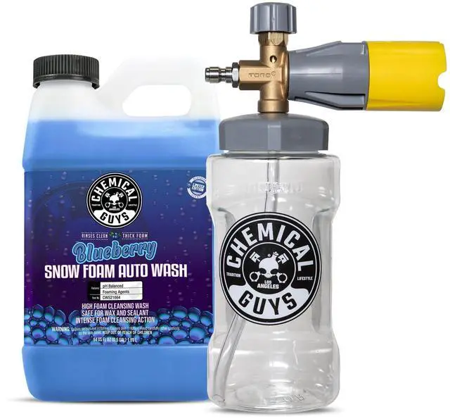 Main image of Big Mouth Max Release Foam Cannon and Blueberry Snow Foam Car Wash Soap, 64 fl oz - Car, Truck, SUV, RV & Boat Wash, Soap Cannon for Pressure Washer, 34 oz Bottle - 2 Items