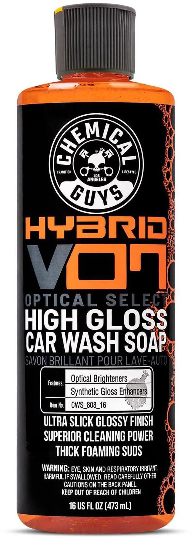 Main image of CWS_808_16 Hybrid Foaming High Gloss Car Wash Soap (Works with Foam Cannons, Foam Guns or Bucket Washes) Safe for Cars, Trucks, Motorcycles, RVs & More, 16 fl oz, Orange Scent