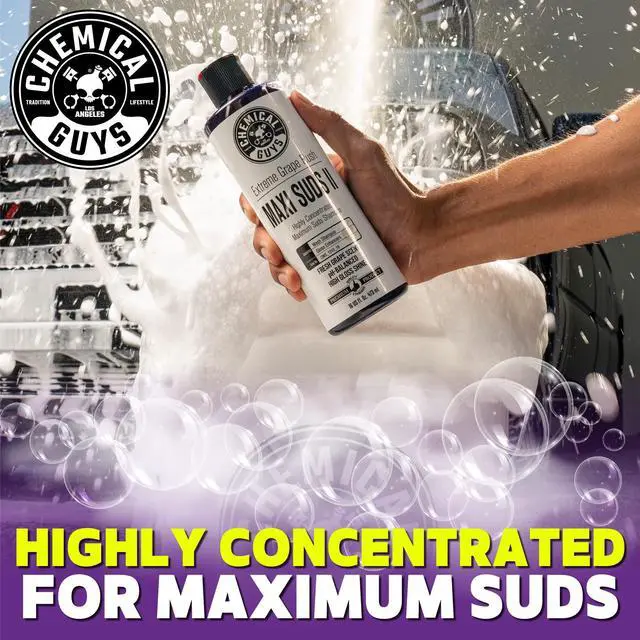 Alt view image 2 of 7 - CWS/1010/64 Maxi-Suds II Foaming Car Wash Soap (Works with Foam Cannons, Foam Guns or Bucket Washes) Safe for Cars, Trucks, Motorcycles, RVs & More, 64 fl. Oz (Half Gallon), Grape Scent
