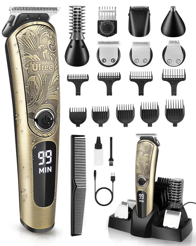 Main image of Gifts for Men, Beard Trimmer with Charging Stand, IPX7 Waterproof Electric Razor Shavers for Men, Clippers for Hair Cutting, Mens Grooming Kit for Mustache Nose Facial Body